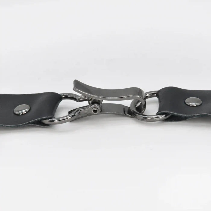 Black PU Snap Belt Buckle With Black Nickle | 2 Piece
