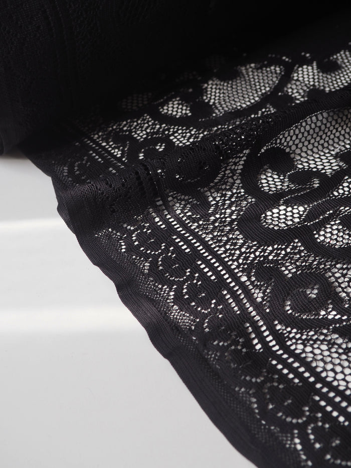 Black Scroll Motif Lace