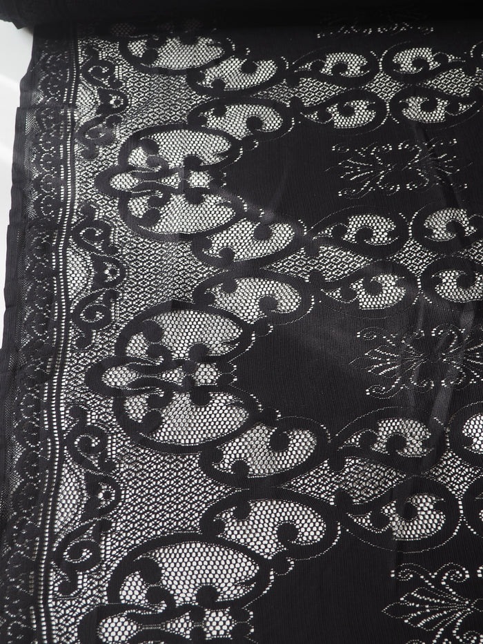 Black Scroll Motif Lace