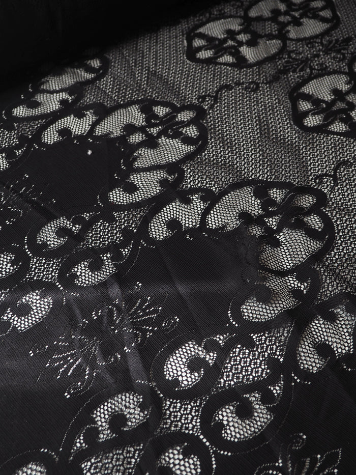 Black Scroll Motif Lace