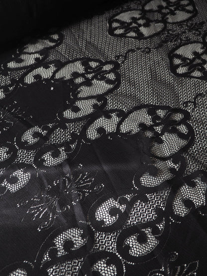 Black Scroll Motif Lace