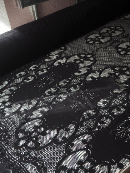 Black Scroll Motif Lace
