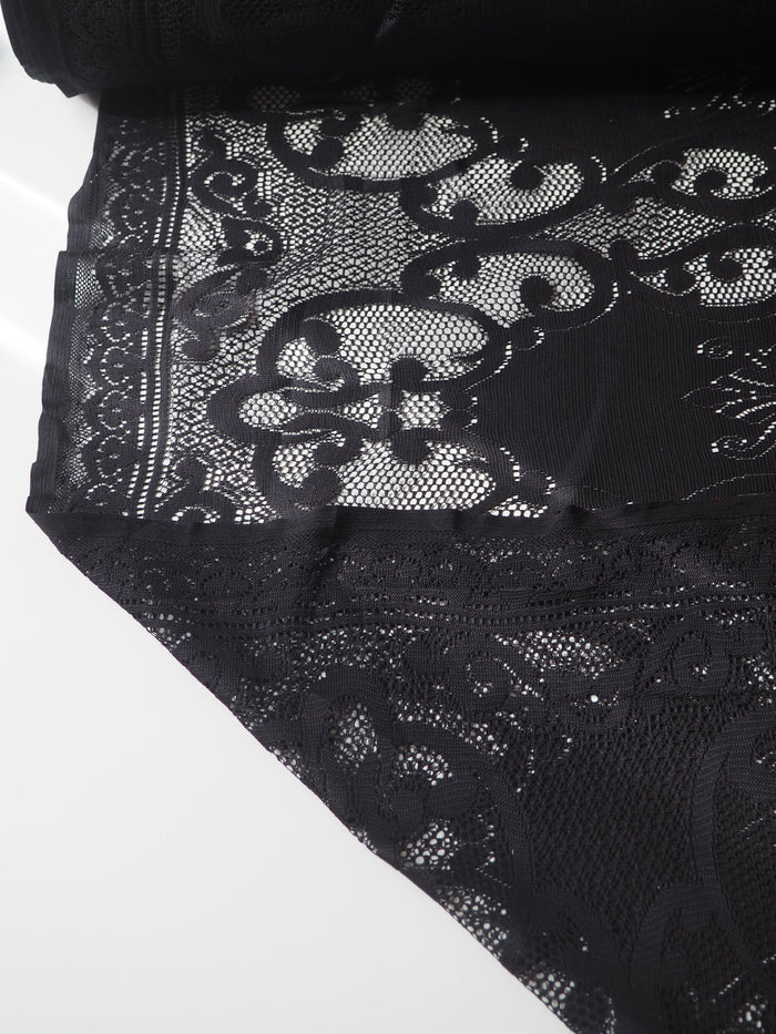 Black Scroll Motif Lace