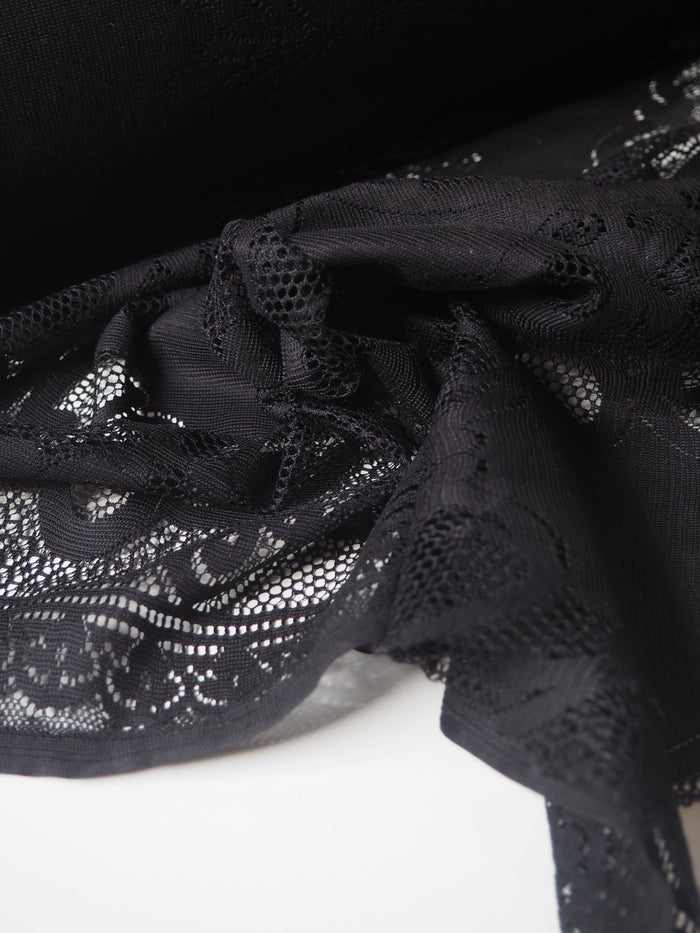 Black Scroll Motif Lace