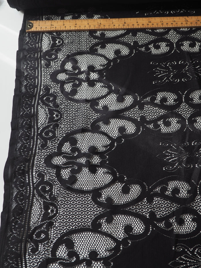 Black Scroll Motif Lace