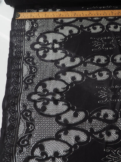 Black Scroll Motif Lace