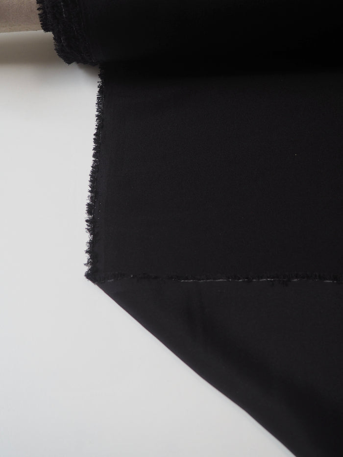 Black Silk Crepe Marocain