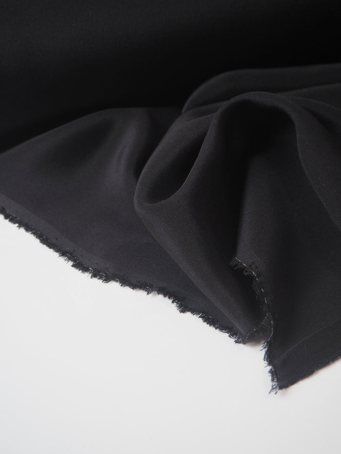 Black Silk Crepe Marocain