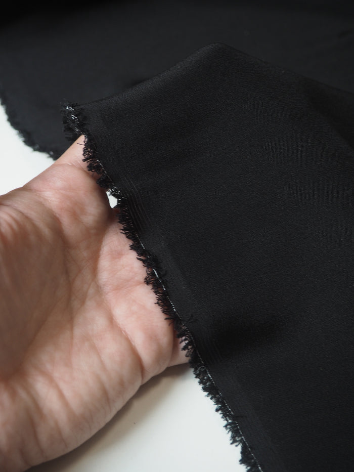 Black Silk Crepe Marocain