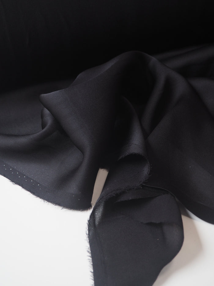 Black Silk Satin Chiffon