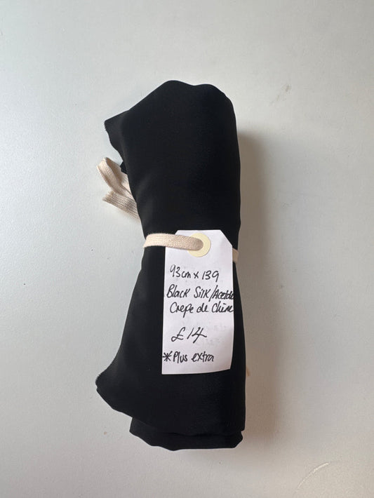Black Silk/Acetate Crepe de Chine Remnant