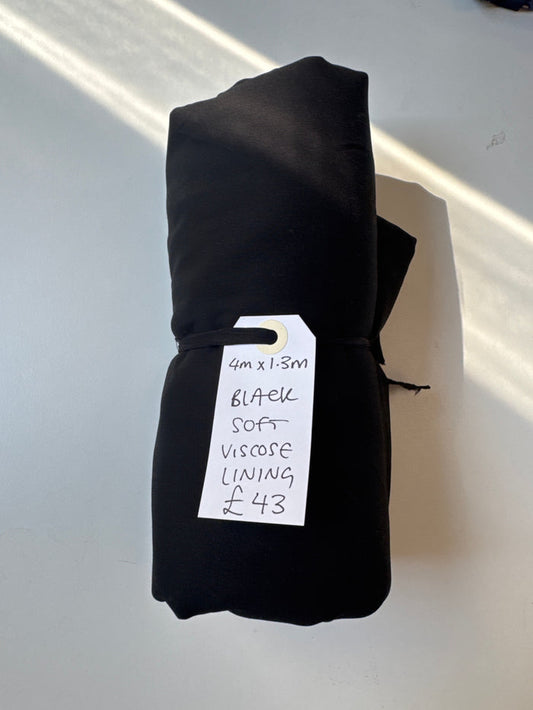 Black Soft Viscose Lining Remnant