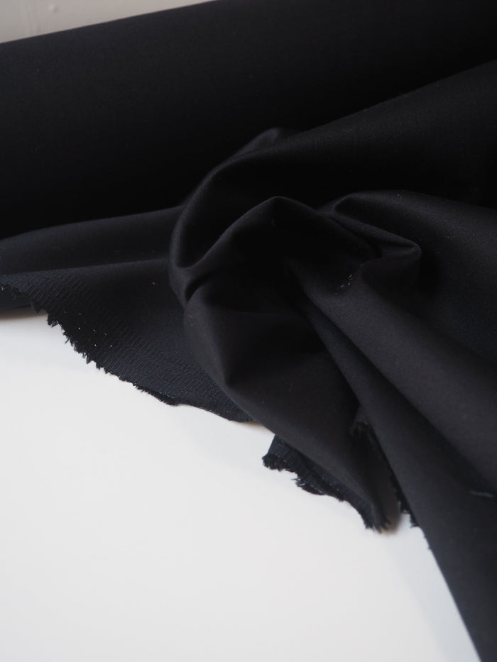 Black Stretch Cotton Sateen