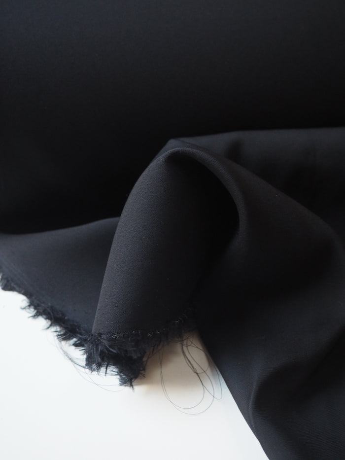 Black Stretch Heavy Viscose Twill