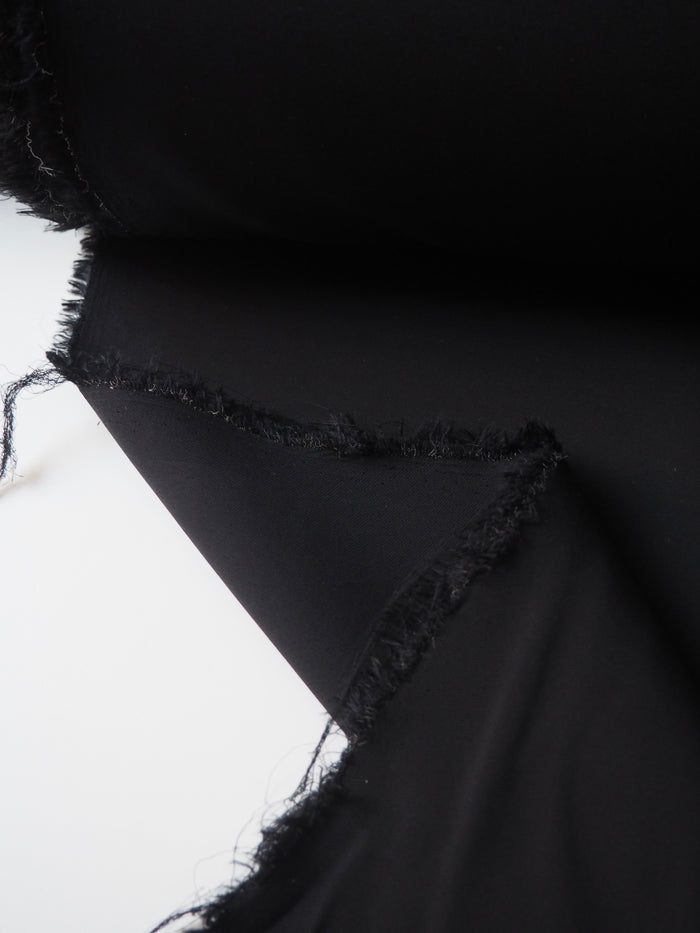 Black Stretch Heavy Viscose Twill
