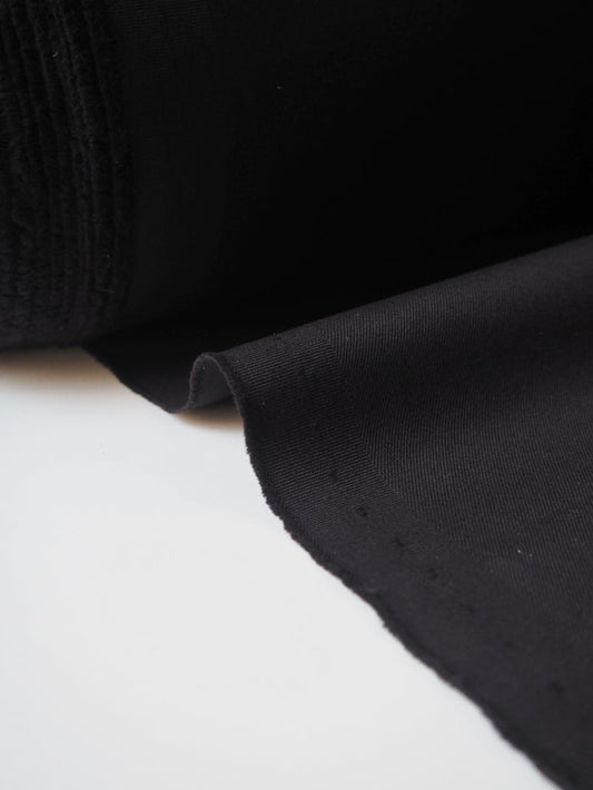Black Stretch Mediumweight Cotton Twill