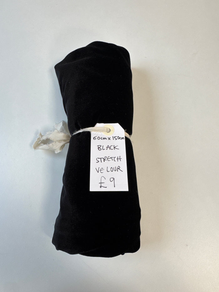 Black Stretch Velour Remnant