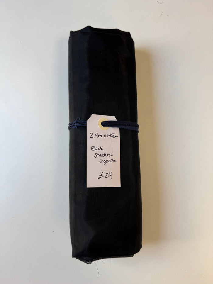 Black Structured Organza Remnant