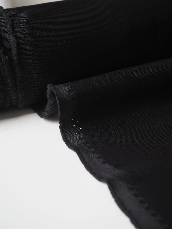 Black Structured Satin Polyester Twill
