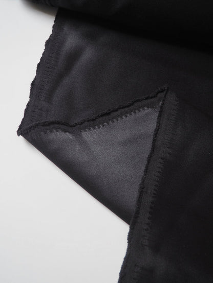 Black Structured Satin Polyester Twill