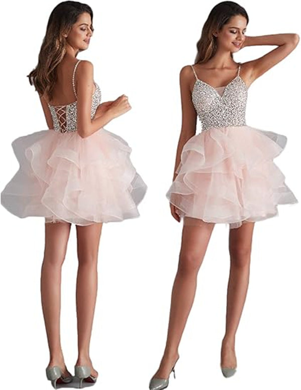 Black Tulle Homecoming Dress 2024 Corset Back