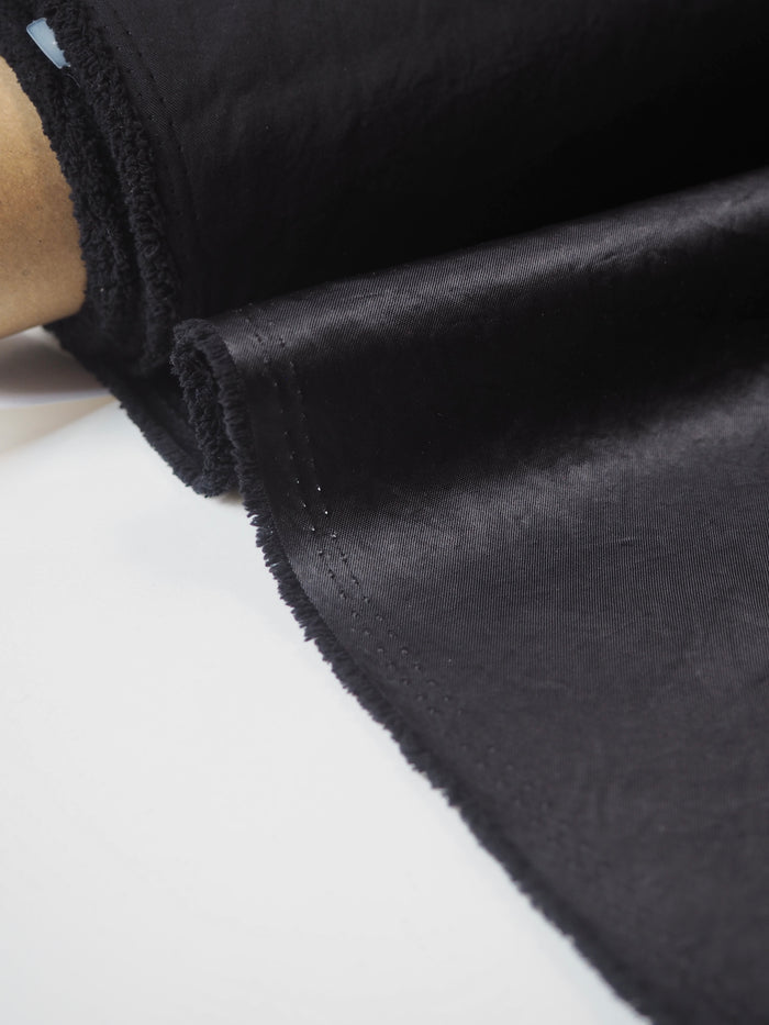 Black Tumbled Satin