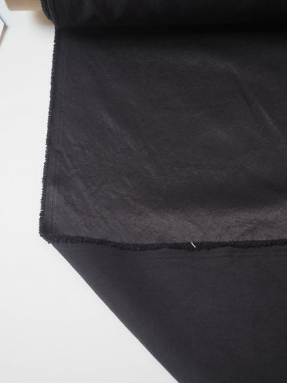 Black Tumbled Satin