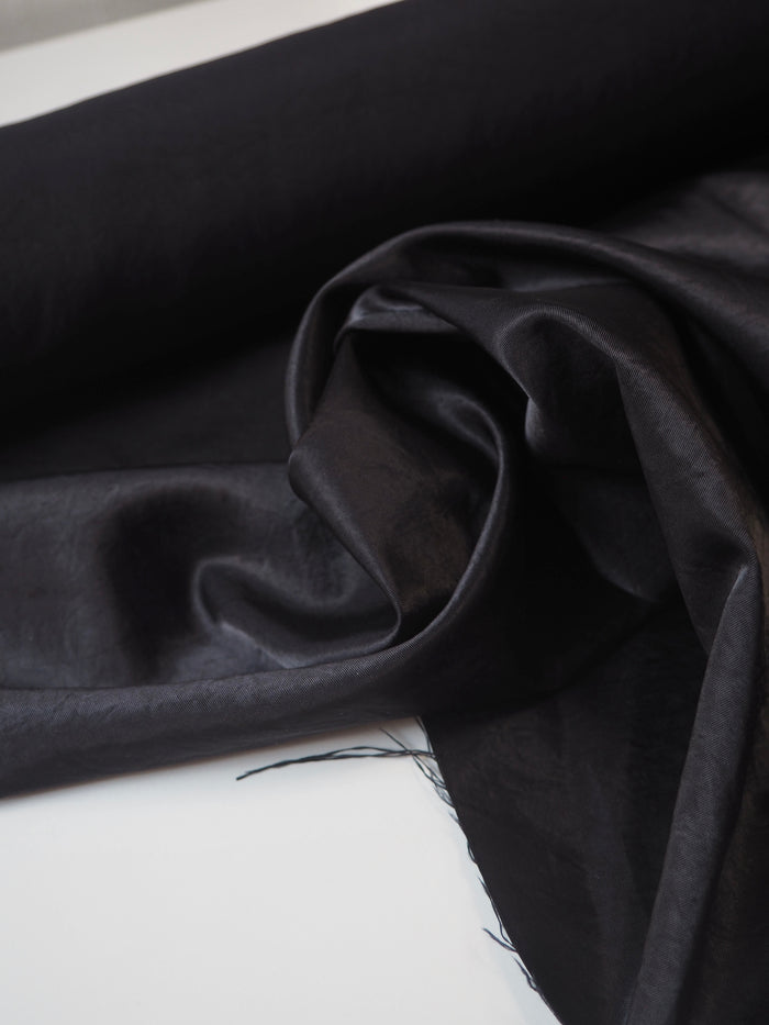 Black Tumbled Satin
