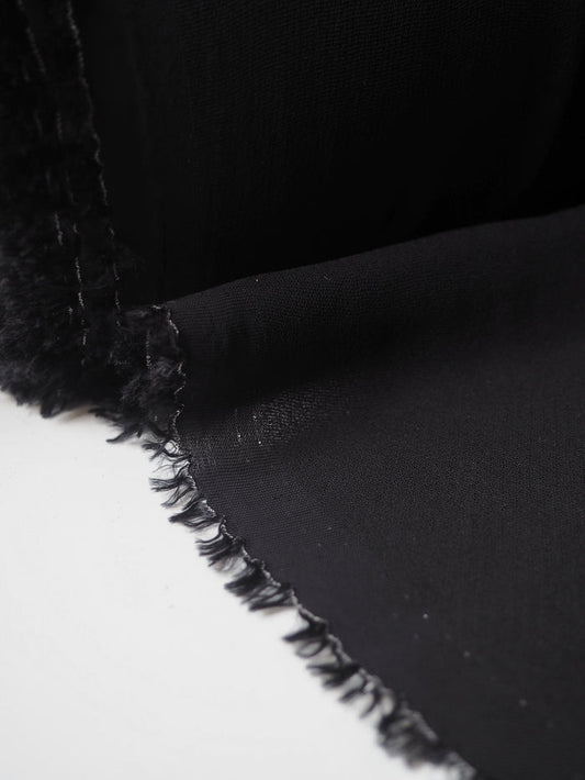 Black Viscose Superlight Crepe