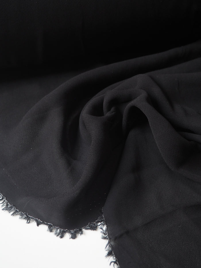 Black Viscose Superlight Crepe