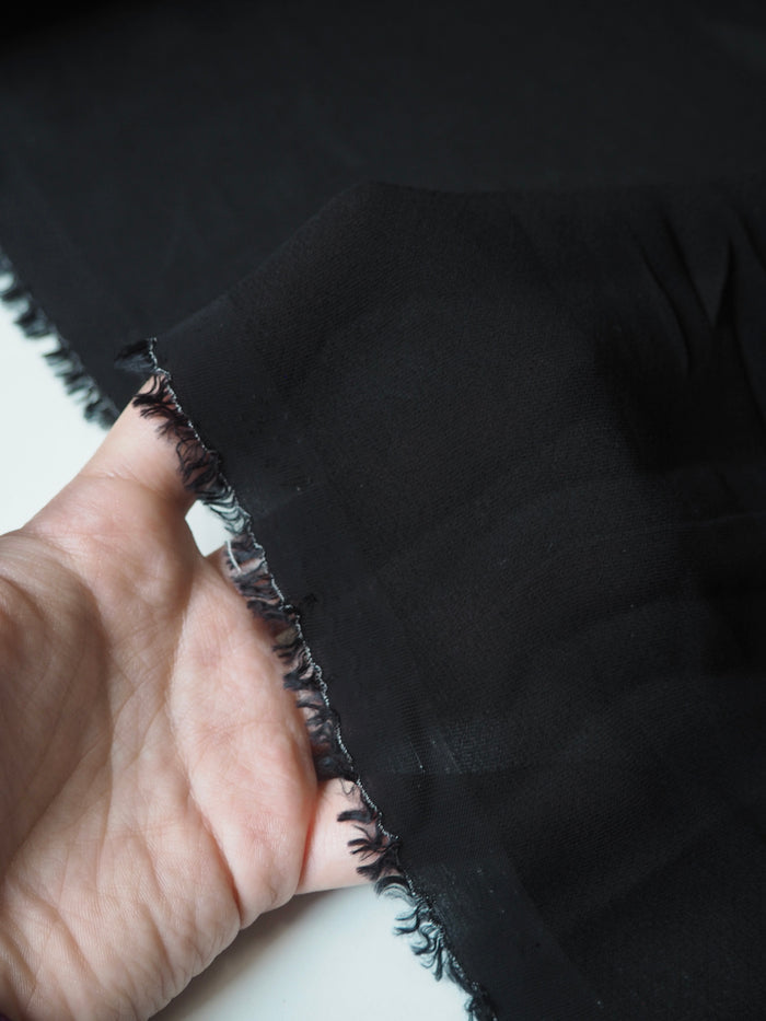 Black Viscose Superlight Crepe