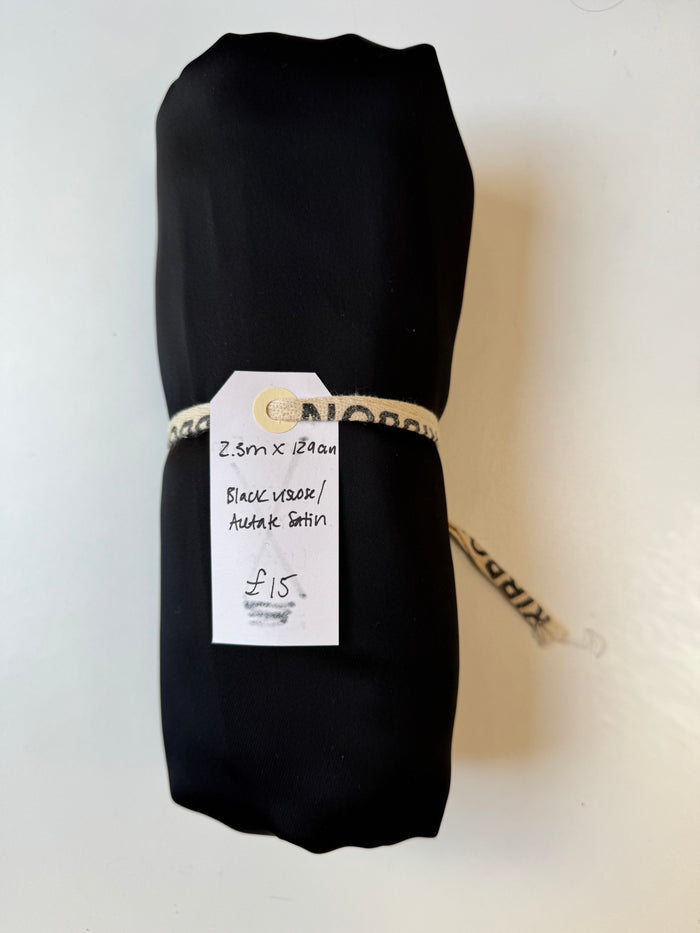 Black Viscose/Acetate Satin Remnant