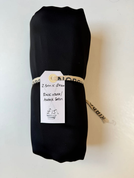 Black Viscose/Acetate Satin Remnant