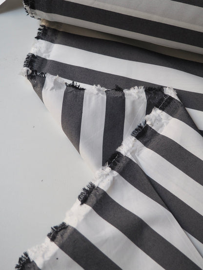 Black + White Stripe Cotton Poplin