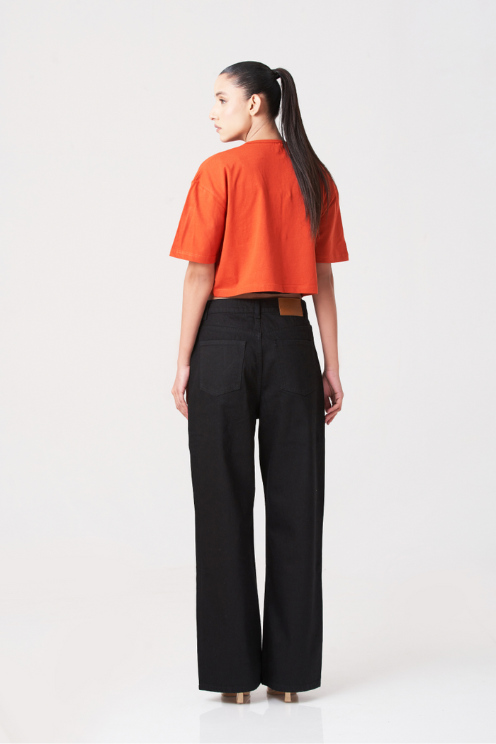 Black Wide Legs Women Jeans