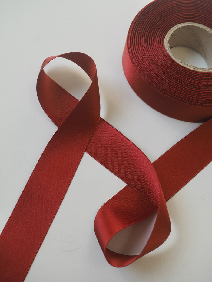 Blood Orange Double Faced Satin Ribbon 27mm