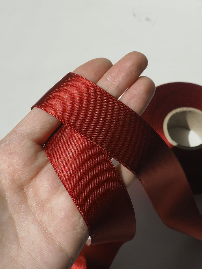 Blood Orange Double Faced Satin Ribbon 27mm