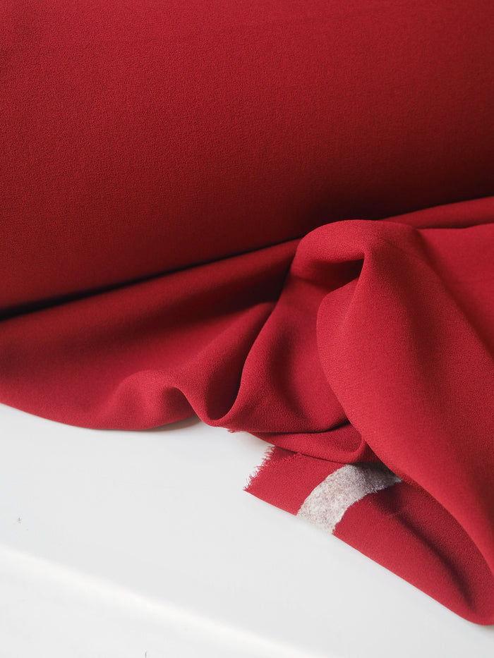 Blood Red Heavy Silk Georgette