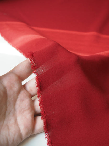 Blood Red Heavy Silk Georgette