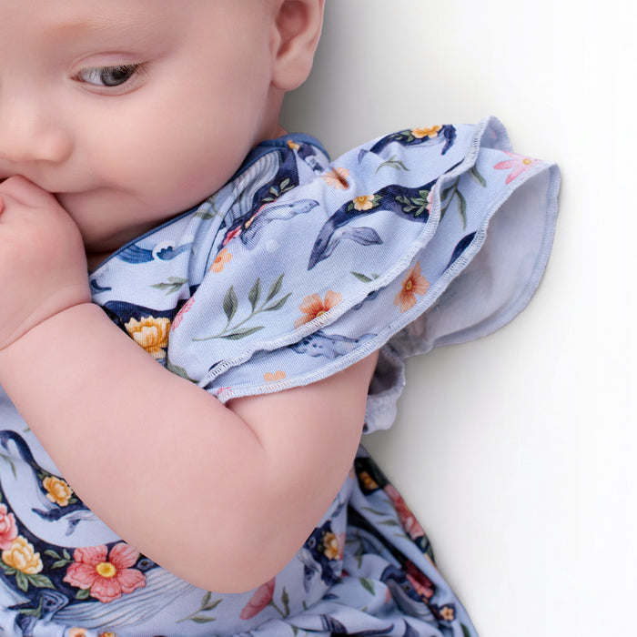 Blooming Whales Bodysuit Twirl Dress