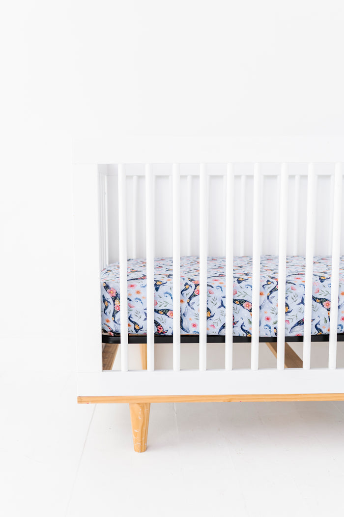 Blooming Whales Crib Sheet