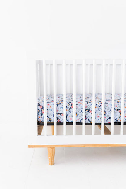 Blooming Whales Crib Sheet