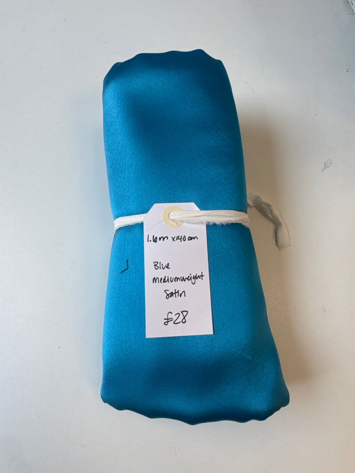 Blue Mediumweight Satin Remnant