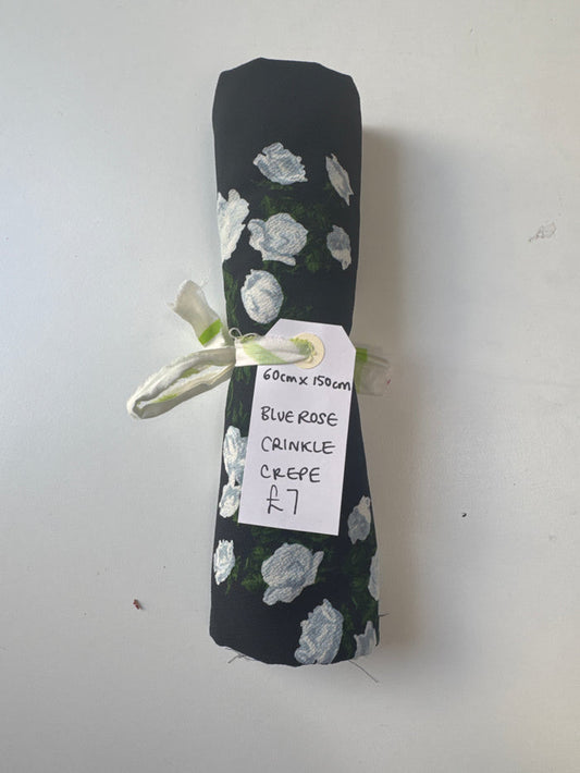 Blue Rose Crinkle Crepe Remnant