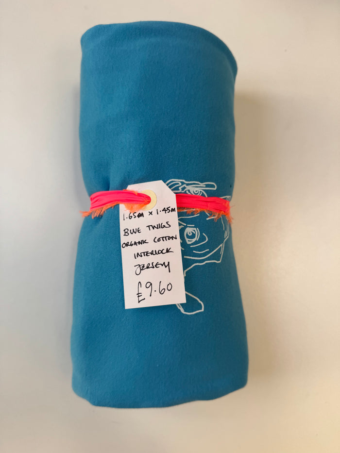 Blue Twigs Organic Cotton Interlock Jersey Remnant