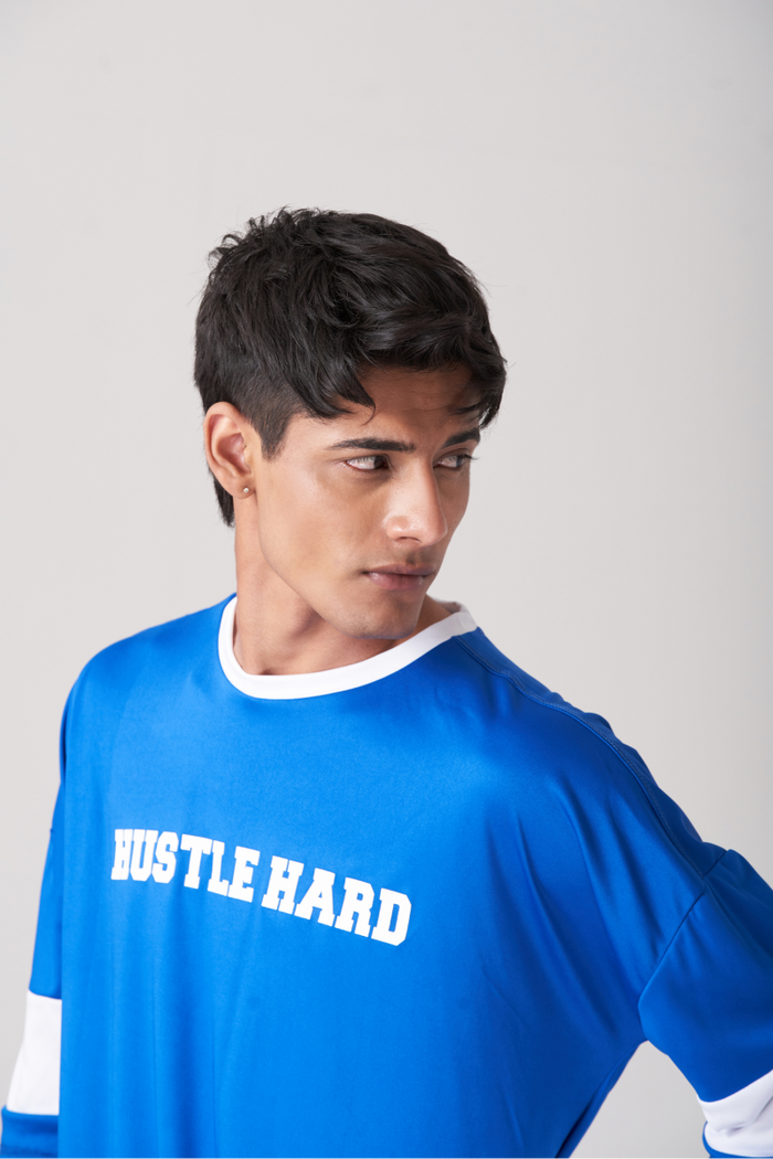 Blue Visible Layers Oversize T-Shirt