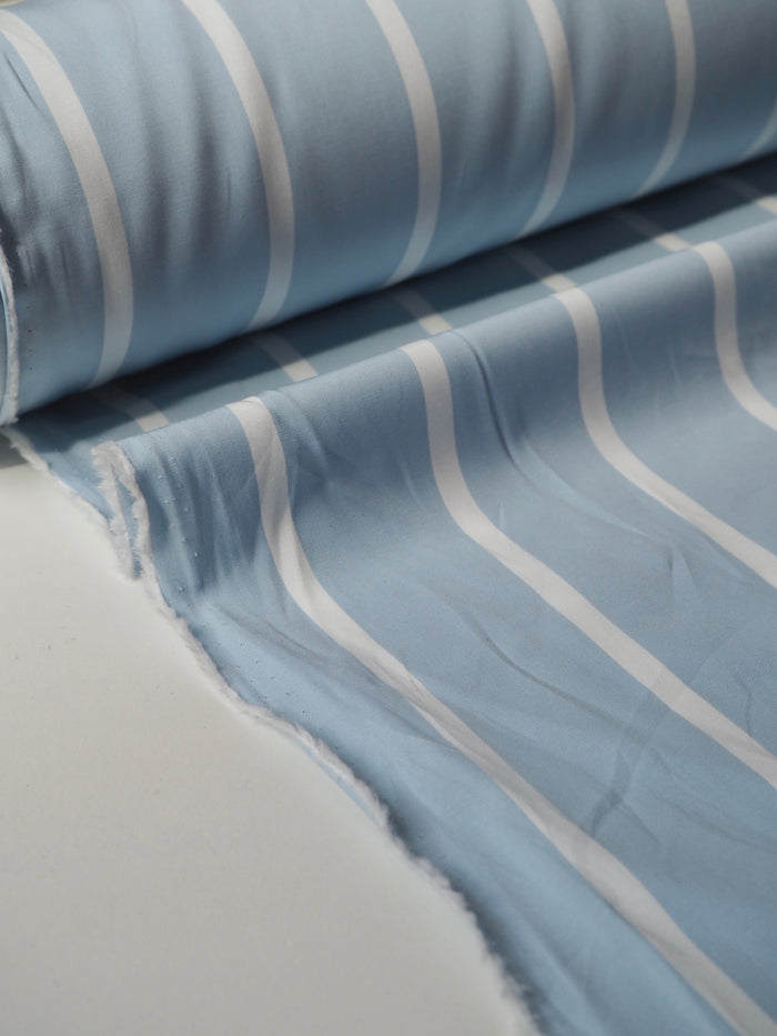 Blue + White Stripe Cotton Poplin