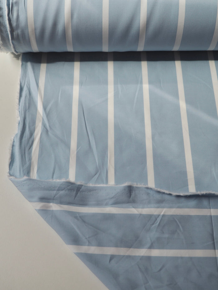 Blue + White Stripe Cotton Poplin