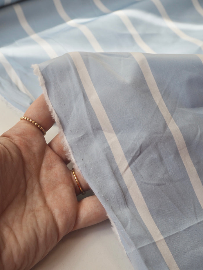 Blue + White Stripe Cotton Poplin
