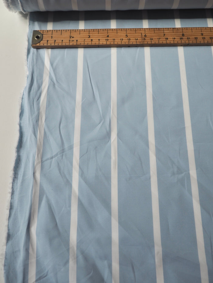 Blue + White Stripe Cotton Poplin